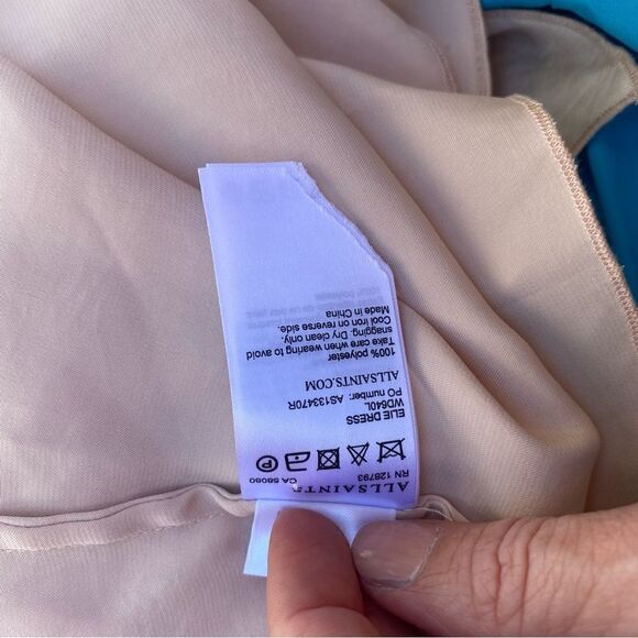 ALLSAINTS Womens Elie Dress Eggshell Pink Size 6 - Picture 7 of 13